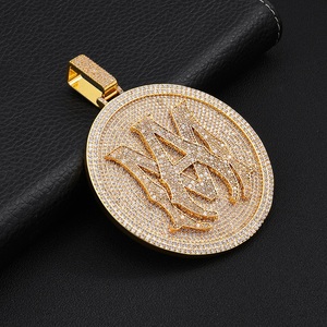 <b>Mens</b> 925 <b>Silver</b> Moissanite Diamond Custom Logo <b>Pendant</b> Necklace Lightweight Iced Out Hip Hop Luxury Jewelry Gift <b>for</b> <b>Men</b> - Product Image 2