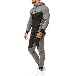 Ensemble de survêtement 2-en-1 pour homme, vert olive et noir, 100 % coton, manches longues, sweat à capuche avec cordon de serrage et poches latérales - Product Image 4