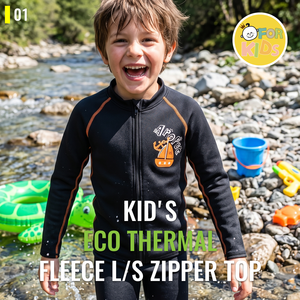 Veste thermique en polaire recyclée Aropec ECO pour enfants, fermeture éclair sur le devant, UPF 50+, extensible, séchage rapide, haut de gamme pour sports nautiques, OEM/ODM - Product Image 2
