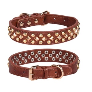 2026 Customized Deluxe Vegan Leather Dog <b>Collar</b> with Durable Padded Comfort Lining Washable & Adjustable - Product Image 1