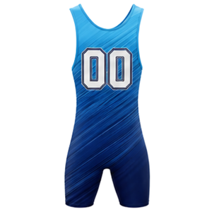 <b>Men</b> Blue Sublimated <b>Wrestling</b> <b>Singlet</b> Polyester Athletic Sports Uniform Sleeveless <b>Wrestling</b> Match Training Performance Wear - Product Image 3