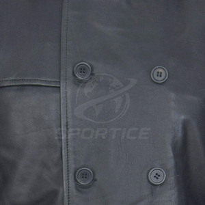 New Arrival <b>Men's</b> <b>Leather</b> Overcoat with Elegant Style Soft Material <b>Long</b> Sleeves Wool Lined Breathable Eco-Friendly Casual Wear - Product Image 6