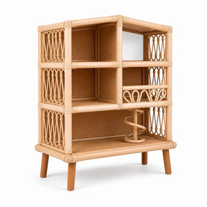 Armoire de présentation classique en rotin, mobilier pour enfants, chambre de bébé, artisanat haut de gamme, armoire de rangement haute tressée - Product Image 2