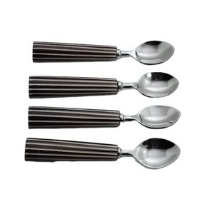 Ensemble de 4 cuillères à thé en résine et en acier inoxydable pour ustensiles de cuisine et dessus de table dans un ensemble de couverts en vrac - Product Image 1