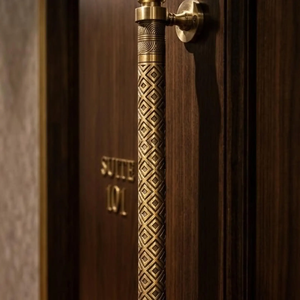 AZURA LINEA HI-SAFE <b>LOCKS</b> WARE Brass Ambidextrous Luxury Designer Pull Door <b>Handle</b> Premium Interior Exterior Door Hardware - Product Image 3
