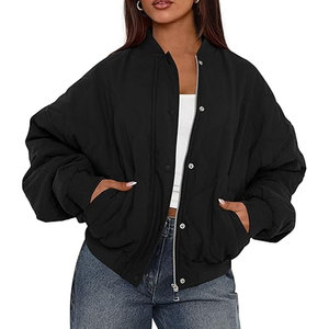 Custom Plus Size <b>Womens</b> Woven <b>Lightweight</b> Breathable Regular Single Button <b>Bomber</b> <b>Jackets</b> Casual Fashion Wear Flight <b>Jackets</b> - Product Image 6