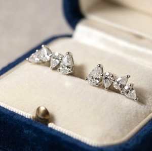 Boucles d'oreilles clous en diamant de laboratoire taille poire, or massif 10K 14K 18K, couleur DEF, clarté VS VVS, certifiées GI - Product Image 4