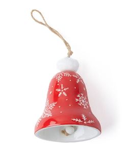 Ornement de cloche de Noël en métal rouge avec motif flocon de neige, décoration traditionnelle de la maison pour les fêtes, à suspendre au mur - Product Image 3