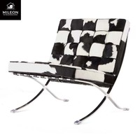 Fauteuil minimaliste italien en cuir de vachette, chaise individuelle de designer pour salon, balcon, fauteuil de détente type pouf