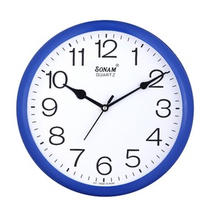 Sonam 11-Inch <b>Round</b> Analog Quartz Wall Clock ABS Plastic <b>Battery</b> Operated Silent Minimalist Design for Office Home Decor - Product Image 1