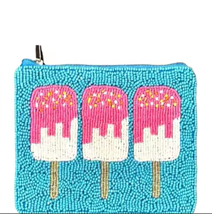 Artistic Seed Beads Coin Pouch With Handcrafted Embroidery Elegant <b>Small</b> Beaded Coin Pouch With Luxury Design Touch - Product Image 6