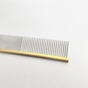 Peigne professionnel classique en or pour animaux de compagnie, outil de toilettage pour chien et chat, anti-nœuds - Product Image 6