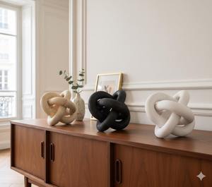 Chaîne en bois sculptée à la main, décoration en maillons de bois, chaîne en bois à nœuds pour table basse, décoration de style rustique moderne pour étagère - Product Image 5