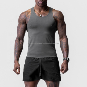 Débardeurs de sport pour hommes personnalisés, couleur unie, 100% coton, musculation, impression décontractée, bouton, motif 3D, échantillon gratuit - Product Image 1