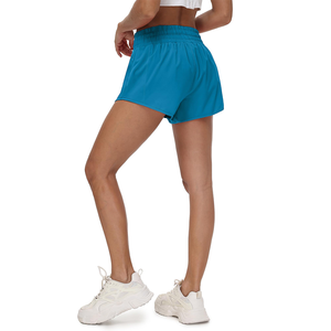 กางเกงขาสั้นเอวสูง แห้งเร็ว มีขอบเอวยางยืด แฟชั่นสำหรับออกกำลังกายและฝึกซ้อม ใช้ได้กับผู้หญิง สีพื้นเรียบ สไตล์สตรีทแวร์ - Product Image 6