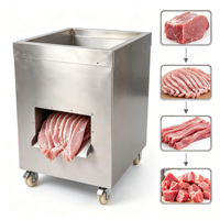 Machine à trancher la viande commerciale 600 kg/jour, équipement de découpe, de déchiquetage et de dés pour les usines de transformation de la viande