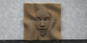Modern Home Art Deco Style Wall Decor Set 50 Archivos CNC de madera ondulada Diseños digitales Face Waves para colgar para cumpleaños - Product Image 6