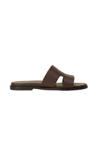 Sandales à enfiler en cuir pour hommes, avec semelle en caoutchouc antidérapante, confortables et douces, pour l'intérieur et l'extérieur - Product Image 2