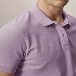 เสื้อโปโลแขนสั้นผู้ชาย สีพื้น ลำลอง ผ้าถัก ติดกระดุมด้านหน้า ทรงปกติ - Product Image 3