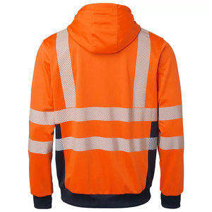 Vêtements de travail personnalisés pour l'extérieur, sweats à capuche zippés de construction, vêtements de sécurité réfléchissants, sweats à capuche zippés en polyester à manches longues - Product Image 2
