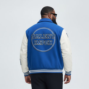 Veste universitaire unisexe personnalisée en laine à col montant, légère et de haute qualité, style décontracté, avec logo personnalisé, vierge - Product Image 3