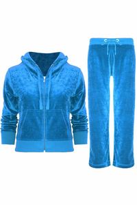 Ensemble de survêtement décontracté pour femme en velours imprimé 100 % coton, avec capuche, rayures latérales et fermeture éclair, léger, pour l'automne - Product Image 6