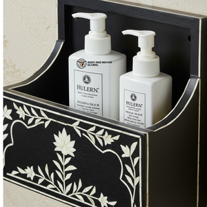 ชั้นวางของในห้องน้ำแบบมินิมอลสีดำลายกระดูก – โซลูชันการจัดเก็บติดผนังสุดหรู ชั้นวางของในห้องน้ำลายกระดูกสีดำดีไซน์เนอร์ - Product Image 5