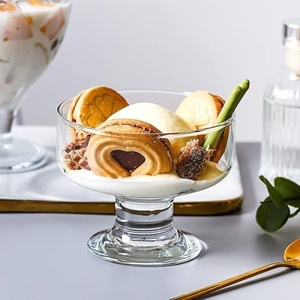 <b>Mini</b> Pedestal Dessert Cups 150ml for Parfaits Snacks & Fruit Salads Round Shapes Sweet Dishes & Snack Presentation <b>Tables</b> Cups - Product Image 1