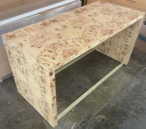 Mesa Consola Moderna de Madera de Burl Personalizada con Patas, Muebles para Sala de Estar Hechos en EE. UU. - Product Image 2
