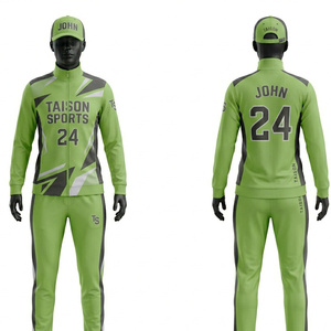 Traje Deportivo para Mujer, Premium, 300 GSM, Tela de Poliéster Tricot, Verde Oliva, Panel Geométrico Dorado en la Parte Delantera, Logotipo Personalizado con Termotransferencia - Product Image 2