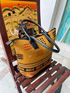 Bohemian Vintage Kantha Shoulder Bag, Handmade Cotton Patchwork <b>Tote</b>, Eco-Friendly Recycled Fabric Handbag - Product Image 3