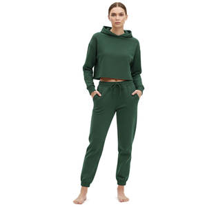 Ensemble de survêtement personnalisé pour femmes, ensemble de survêtement 280 g/m² pour marques de boutiques américaines, faible MOQ - Product Image 2