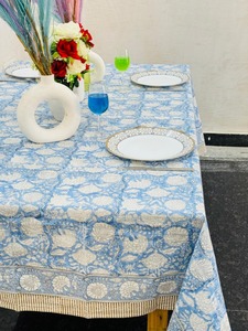 Manteles Rectangulares con Estampado de Bloques al por Mayor, Fabricantes de Manteles Redondos 100% Algodón, Mantel con Diseño Floral para Hoteles - Product Image 2