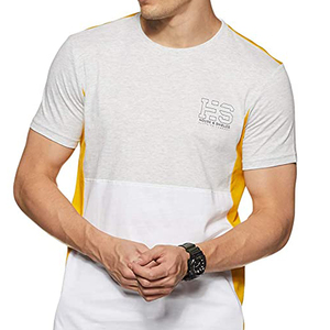 Camiseta de Manga Corta para Hombre House & Shields con Bloques de Color, Ribete en Contraste y Logotipo con Letras en la Parte Delantera, Estilo Casual - Product Image 5