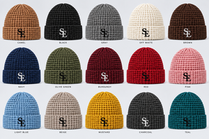 Wholesale Waffle <b>Knit</b> Winter Beanie Warm Chunky Ribbed Cuff Soft Stretch <b>Knit</b> <b>Hat</b> Custom Embroidered Logo OEM ODM Unisex Fashion - Product Image 6
