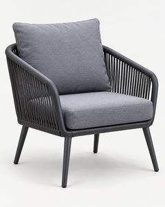 Ensemble de canapés de patio en rotin moderne pour l'extérieur, 4 pièces, avec coussins gris - Product Image 5