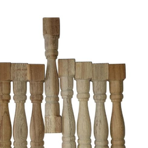 Muebles de madera tallada artesanalmente: Patas de madera de pino estilo antiguo, pilares pequeños en forma de calabaza, columnas de soporte para gabinetes y apliques decorativos. - Product Image 5