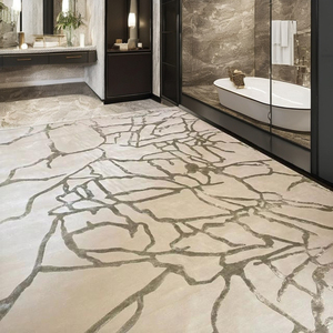 Ensemble de tapis tibétains modernes, grands, imprimés, noués à la main, en laine/soie, antidérapants, écologiques, lavables, résistants aux taches, à motifs floraux, pour hôtels - Product Image 3