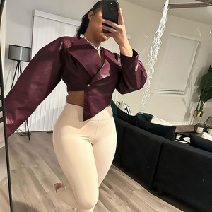 New Women's Unique Waist-Defining <b>Gothic</b> Winter Genuine Leather Solid Color Casual Motorcycle <b>Jacket</b> Asymmetrical Fashion - Product Image 2