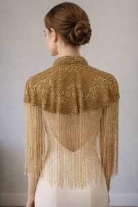 Blusa Vintage de los Años 20 al por Mayor, Estilo Flapper, con Hombros Descubiertos, Adornada con Cuentas y Lentejuelas, Flecos Largos, 100% Poliéster, Ecológica y Transpirable - Product Image 6