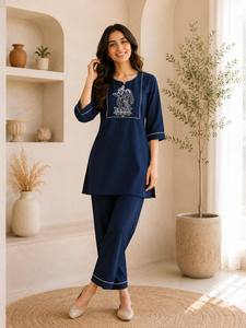 Beautiful Heavy Quality Salab Cotton Women's <b>Wedding</b> Festive Wear 2pc <b>TOP</b>-PANT Set-TENNECY Quick Dry & Stretchable - Product Image 4