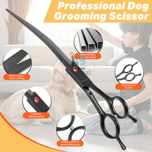 Ciseaux de toilettage pour animaux de compagnie courbés, style unique, best-seller, acier inoxydable, haute qualité, produit phare - Product Image 3