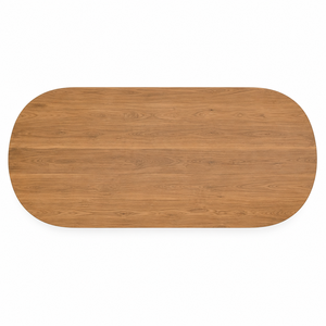 Chaise de salle à manger ronde scandinave en teck pour 8 personnes avec dossier en pont, écologique et imperméable, design moderne pour villa et école - Product Image 4
