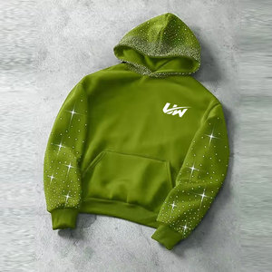 Best Selling Premium Quality Pullover Men <b>Rhinestone</b> <b>Hoodies</b> Basics New Design 100% Cotton <b>Rhinestone</b> <b>Hoodies</b> For Men - Product Image 3