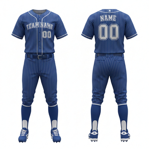 Ensemble uniforme de baseball personnalisé : maillot à boutons et pantalon pour sports d'équipe – Uniforme de baseball imprimé, prix de gros, OEM - Product Image 5