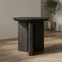 Table basse ronde en bois moderne, design minimaliste, fabrication artisanale, meubles durables pour le salon, SUNWOODD EXPO