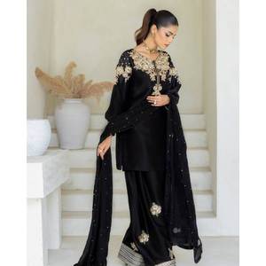 Conjunto de Top, Pantalón y Dupatta para Fiesta, Talla XL, Estilo Elegante - Product Image 4