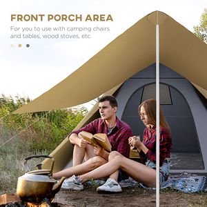 Tenda da Campeggio Teepee per 2-3 Persone con Veranda, Facile da Montare, per Escursioni e Campeggio all'Aperto - Product Image 3