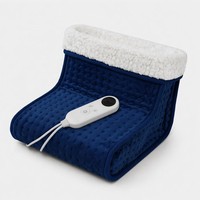 Coussin chauffant en velours cristal et laine d'agneau Sherpa avec contrôleur LED détachable, 3 niveaux de chaleur réglables et minuterie OEM/ODM
