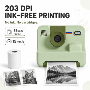 Appareil photo instantané pour enfants en gros, mini imprimante photo thermique, jeux, enregistrement vidéo, 203 dpi, batterie 1200 mAh, écran 2,4 pouces, carte SD - Product Image 3